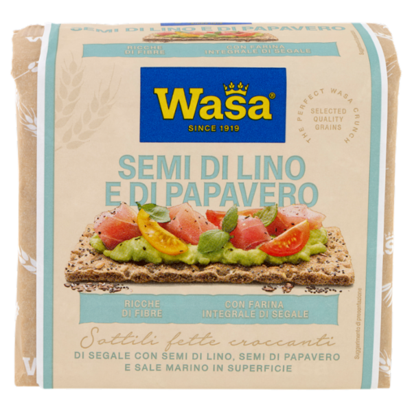 Wasa Chruncy Twist Cracker con Farina Integrale di Segale e Semi di Lino e Papavero 245g