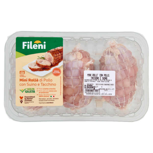 Fileni Mini Rollè di Pollo con Suino e Tacchino 0,600 kg