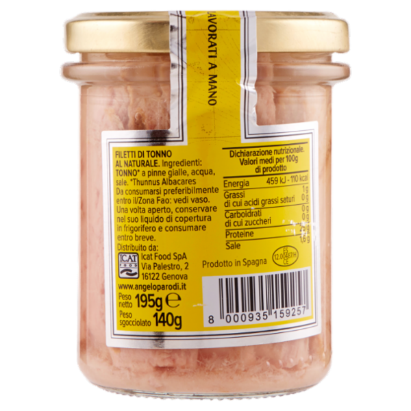 Angelo Parodi Filetti di Tonno al Naturale 195 g