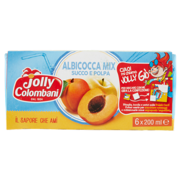 Jolly Colombani Albicocca Mix Succo e Polpa 6 x 200 ml