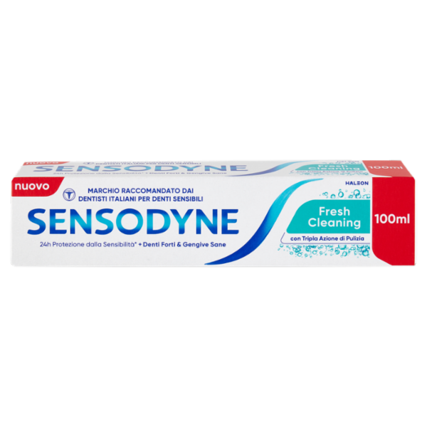 Sensodyne Dentifricio Fresh Cleaning per Denti Sensibili, Tripla Azione di Pulizia 100 ml