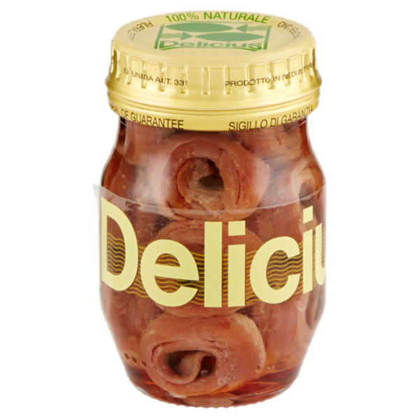 Delicius Filetti di Alici arrotolati in olio di oliva (43%) 90 g