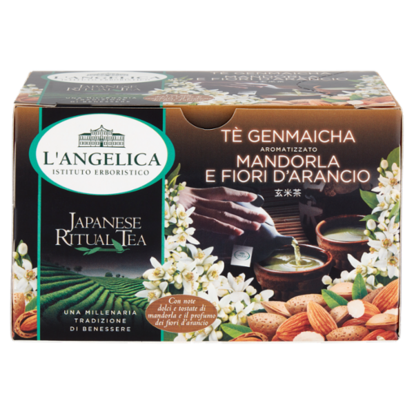 L'Angelica Japanese Ritual Tea Tè Genmaicha Aromatizzato Mandorla e Fiori d'Arancio 15 Filtri 22,5 g