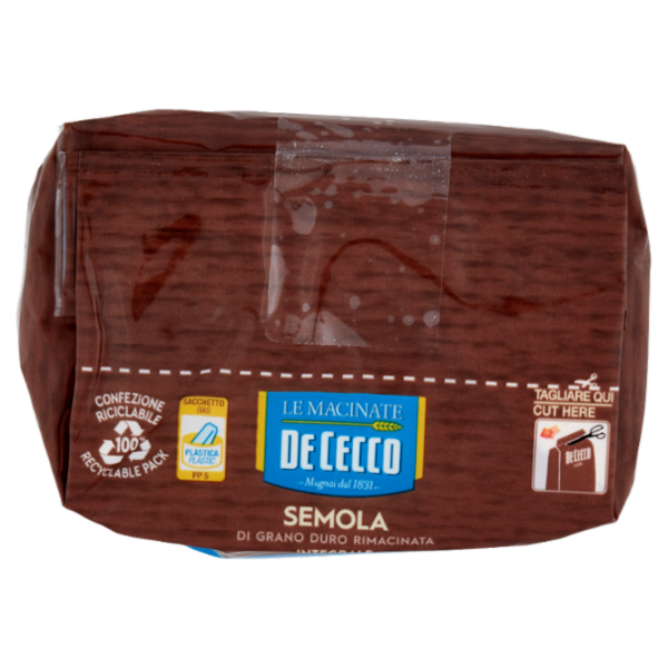 De Cecco Le Macinate Semola di Grano Duro Rimacinata Integrale