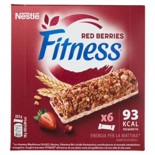 FITNESS Red Berries Barrette Cereali Integrali con Frutti Rossi 6 pezzi da 23,5g