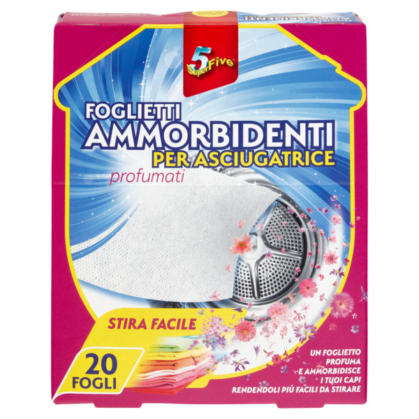 Super5 Foglietti Ammorbidenti per asciugatrice 20 pz