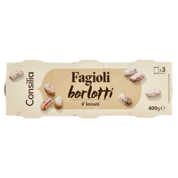 Consilia Fagioli Borlotti Lessati 3 x 400 g