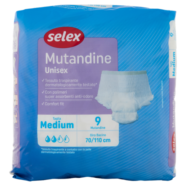 Selex Mutandine Unisex Taglia Medium 9 pezzi