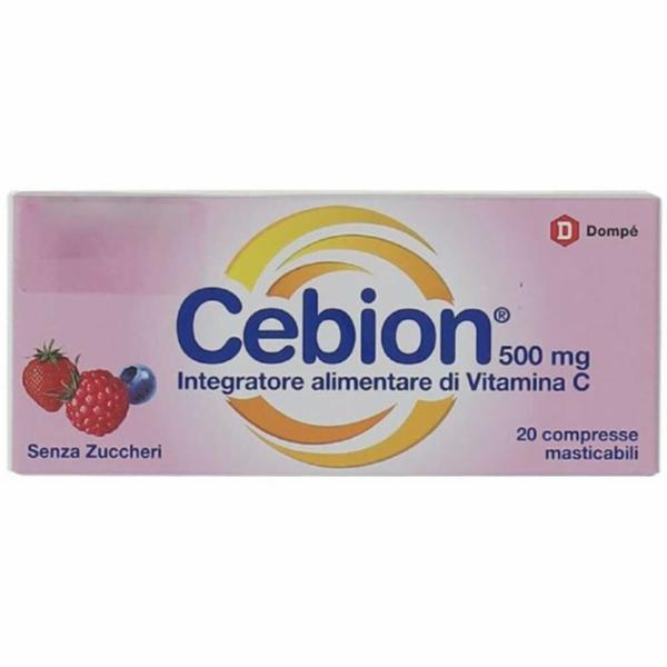 Cebion Masticabile Senza Zucchero Vitamina C 500mg 20 Capsule