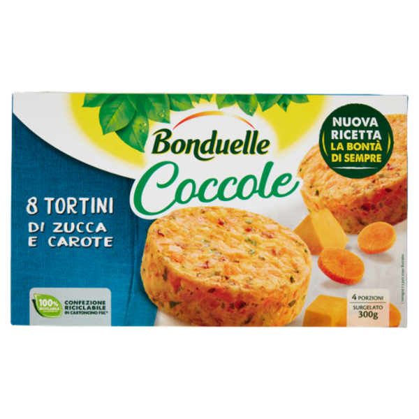 Bonduelle Coccole 8 Tortini di Zucca e Carote Surgelato 300 g