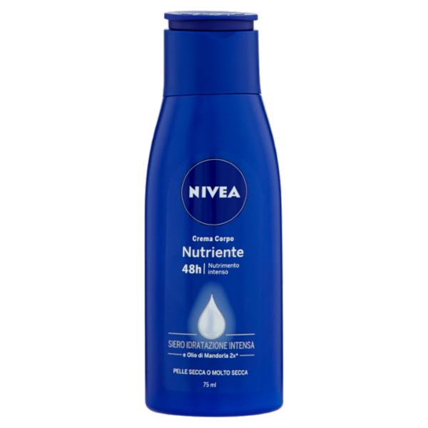 Nivea Crema Corpo Nutriente 48 h Siero Idratazione Intensa e Olio di Mandorla 75 ml