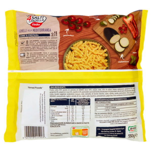 4 Salti in Padella Findus Gemelli alla Mediterranea 550 g