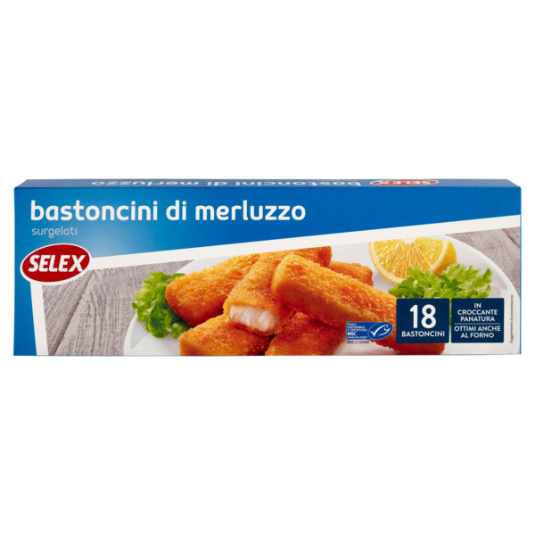 Selex Bastoncini di Merluzzo in Croccante Panatura Surgelati 18x25 g