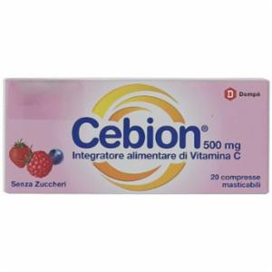 Cebion Masticabile Senza Zucchero Vitamina C 500mg 20 Capsule