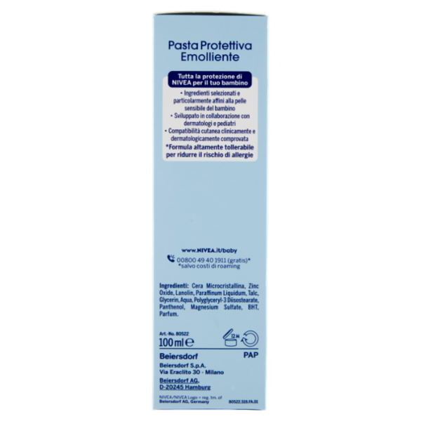 Nivea Baby Cambio Pannolino Pasta Protettiva Emolliente 100 ml
