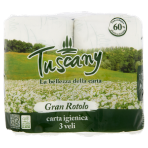 Tuscany Gran Rotolo Carta Igienica 3 Veli 4 Pz
