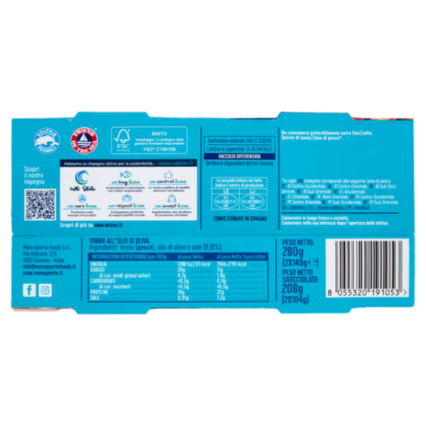 Mare Aperto Tonno Olio di Oliva 2 x 140 g