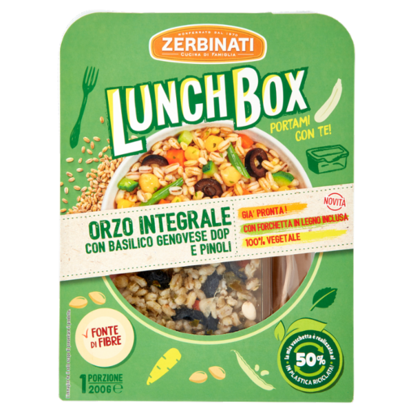 Zerbinati Lunch Box Orzo Integrale con Basilico Genovese DOP e Pinoli 200 g