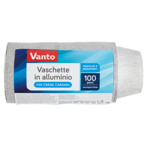 Vanto Contenitori in Alluminio Rotondi Diametro 8,5x3,5 cm 100 pezzi