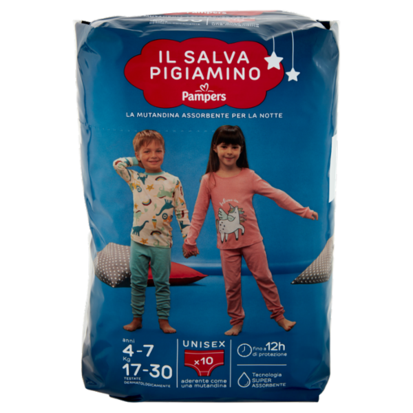 Pampers il Salva Pigiamino anni 4-7 Kg 17-30 Unisex 10 pz