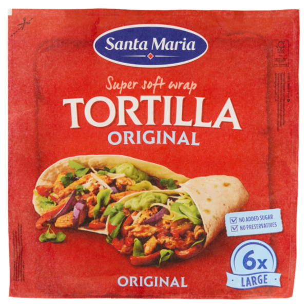 Santa Maria Super soft wrap Tortilla Original 6x Large 371 g