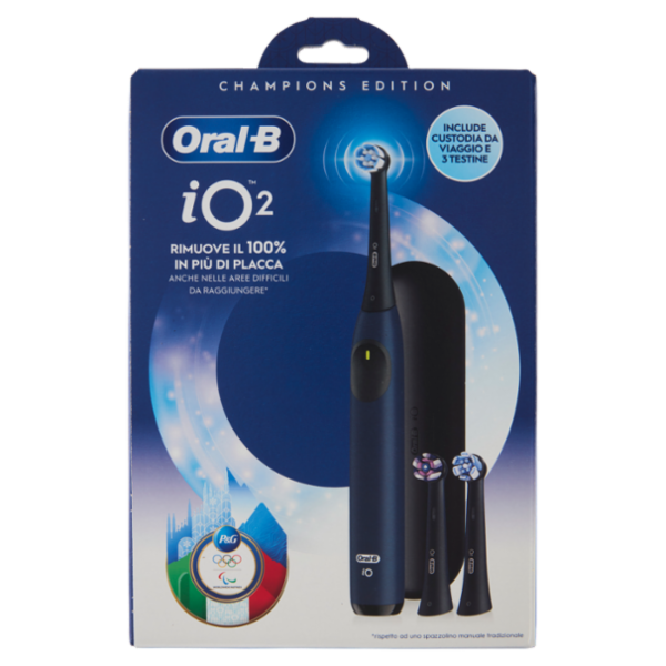 Oral-B iO 2 Champion Edition Spazzolino Elettrico Denti Ricaricabile Ocean Blue