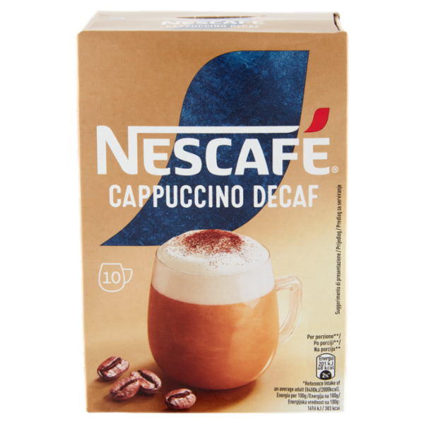 NESCAFÉ Cappuccino Decaf Solubile Decaffeinato, 10 Bustine 125g