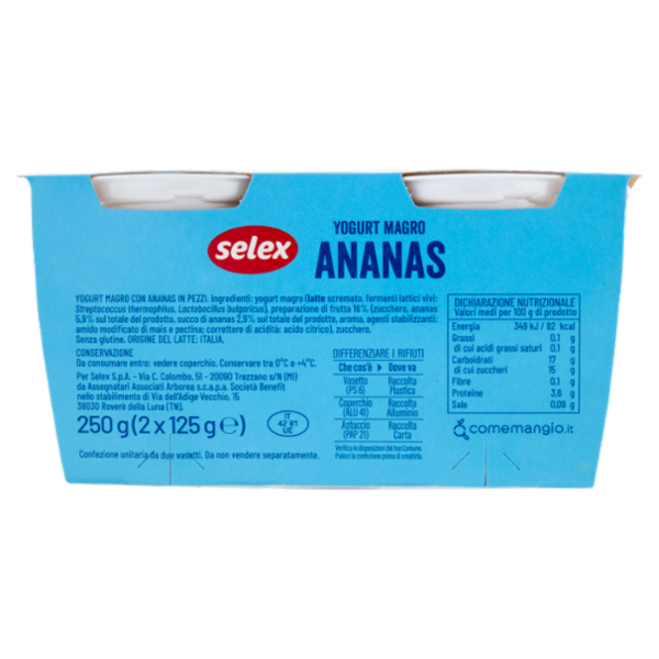 Selex Yogurt Magro Ananas 2x125 g