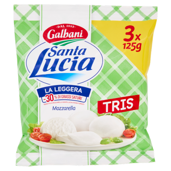 Galbani Santa Lucia la Leggera Mozzarella Tris 3 x 125 g