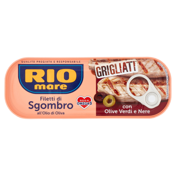 Rio mare Filetti di Sgombro all'Olio di Oliva con Olive Verdi e Nere Grigliati* 120 g