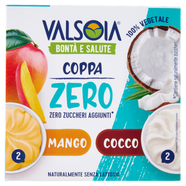 Valsoia Bontà e Salute Coppa Mango Cocco Zero Zuccheri Aggiunti* 4 x 70 g