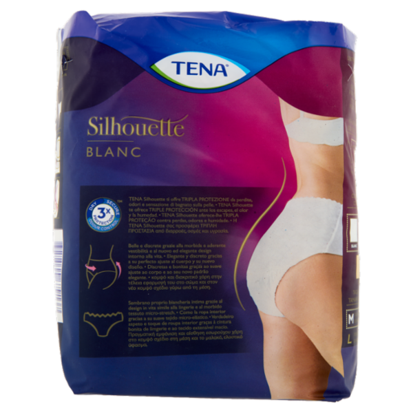Tena Silhouette Vita Bassa Biancheria Intima Normal M Blanc 6 pz