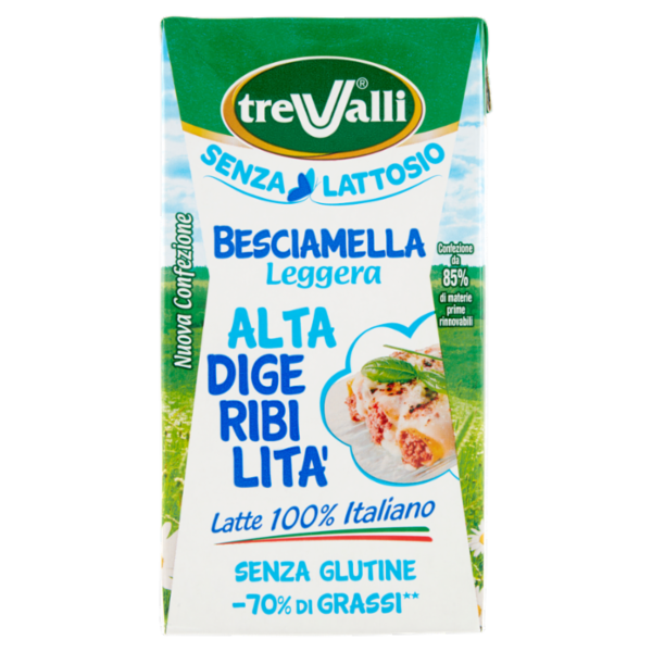 treValli Senza Lattosio Besciamella Leggera Alta Digeribilità 500 ml