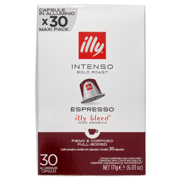 illy Intenso Espresso Capsule Compatibili con le Macchine Nespresso* 30 Capsule in Alluminio 171 g