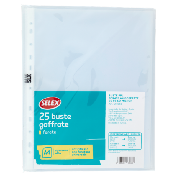 Selex Buste in PPL Forate Goffrate Formato A4
