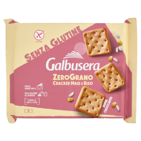Galbusera ZeroGrano Cracker Mais e Riso Senza Glutine 8 x 40 g
