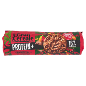 Gran Cereale Protein + Biscotti Con 16% Di Proteine, Cioccolato Fondente e Scorze D'Arancia 250g