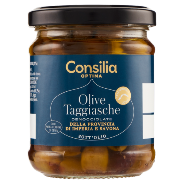 Consilia Optima Olive Taggiasche Denocciolate in Olio Extravergine d'Oliva 180 g
