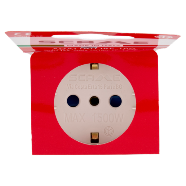 Scame Adattatore 16A Spina 16A, presa 10/16A, 2P+T 250V