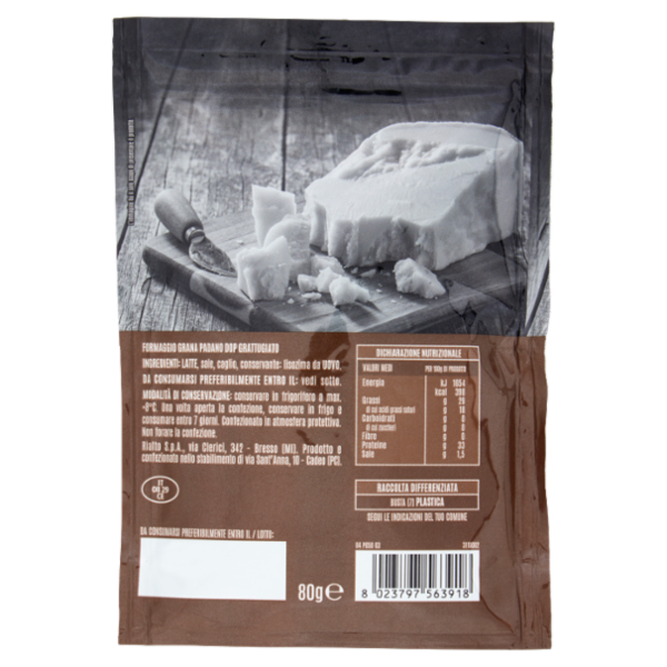 Assaggi e paesaggi Grana Padano DOP Grattugiato 80 g
