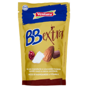 Ventura BBextra Mix Con Mandorle e Cioccolato Fondente, Mirtilli Rossi e Cocco Zuccherati 150 g