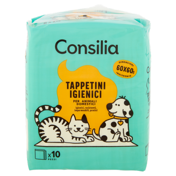 Consilia Tappetini Antiodore per Animali 60X60 cm 10 pezzi