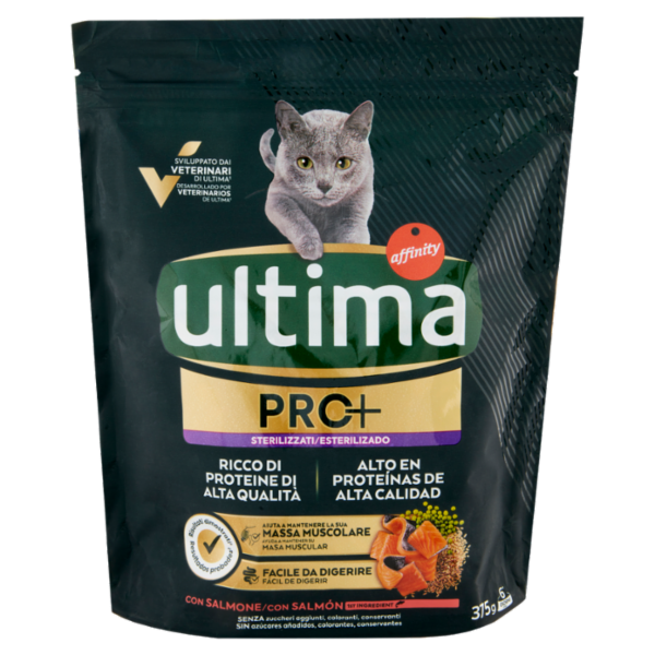 ultima Cat Pro+ Sterilizzati con Salmone 375 g