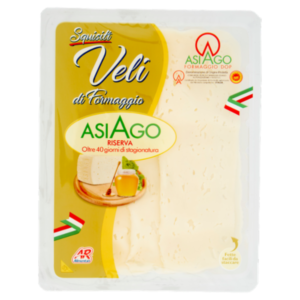 AR Alimentari Squisiti Veli di Formaggio Asiago Riserva Oltre 40 giorni di stagionatura 80 g