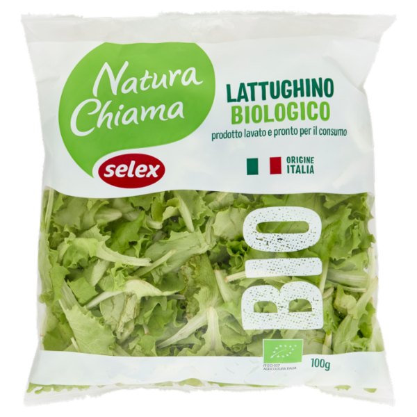 Selex Natura Chiama Lattughino Lavato e Pronto per il Consumo Biologico 100 g