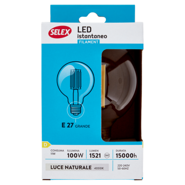 Selex Lampadina Led Filamento Sfera E27 11W