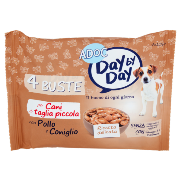 ADoC Day by Day per Cani di taglia piccola con Pollo e Coniglio 4 x 100 g