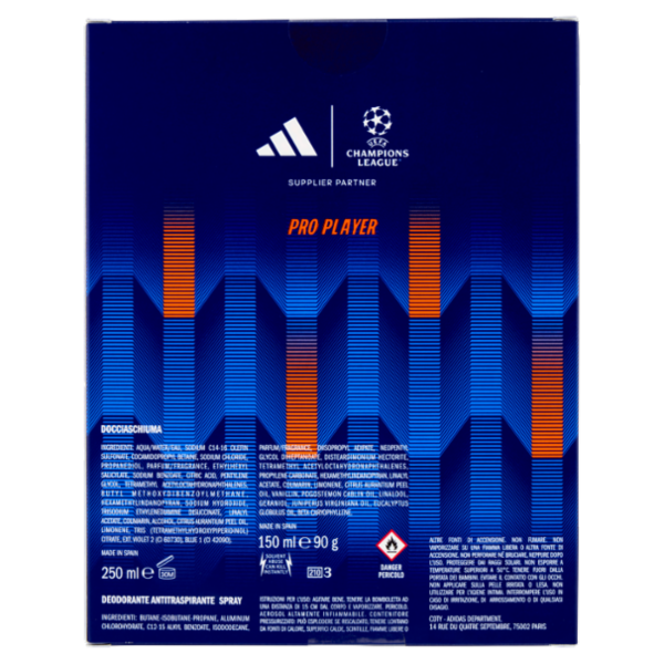 adidas Xmas25 Maschile Deo Antitraspirante 150 ml + Shower Gel 250 ml UEFA 12