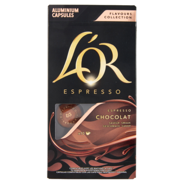 L'Or Espresso Flavours Collection Chocolat- 10 Caps Caffè Comp. Macchine Nespresso*® Original 52g