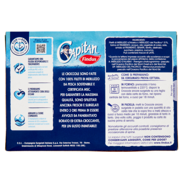 Capitan Findus 3 Croccole con 100% Filetti di Merluzzo 300 g